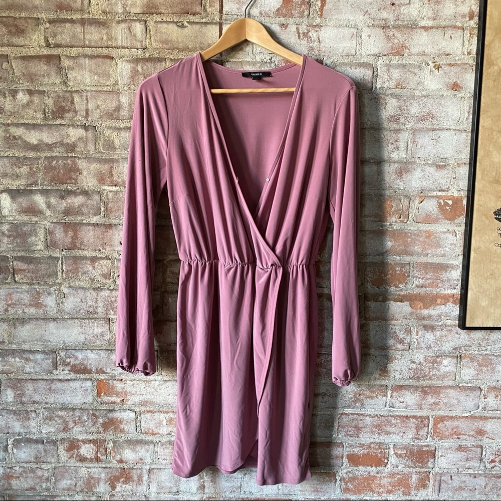 Forever21+ Tulip Dress + Lavender + Long Sleeve+ L